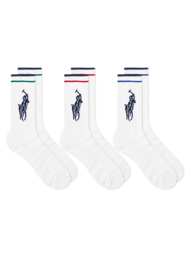 Шкарпетки Polo by Ralph Lauren Pony Player Cotton Crew Sock - 3 Pack білий | 449723748001