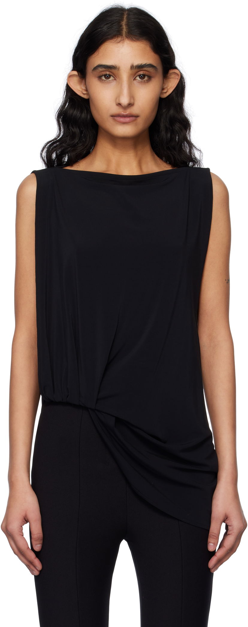 Безрукавка Jacquemus Jacquemus La Croisière 'The Peplo' Draped Top чорний | 25E251TO122-2381