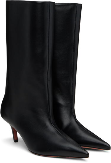 Догляд за взуттям Amina Muaddi Amina Muaddi Fiona 60 Kitten Heel Boots чорний | FIONA BOOT NAPPA, 3