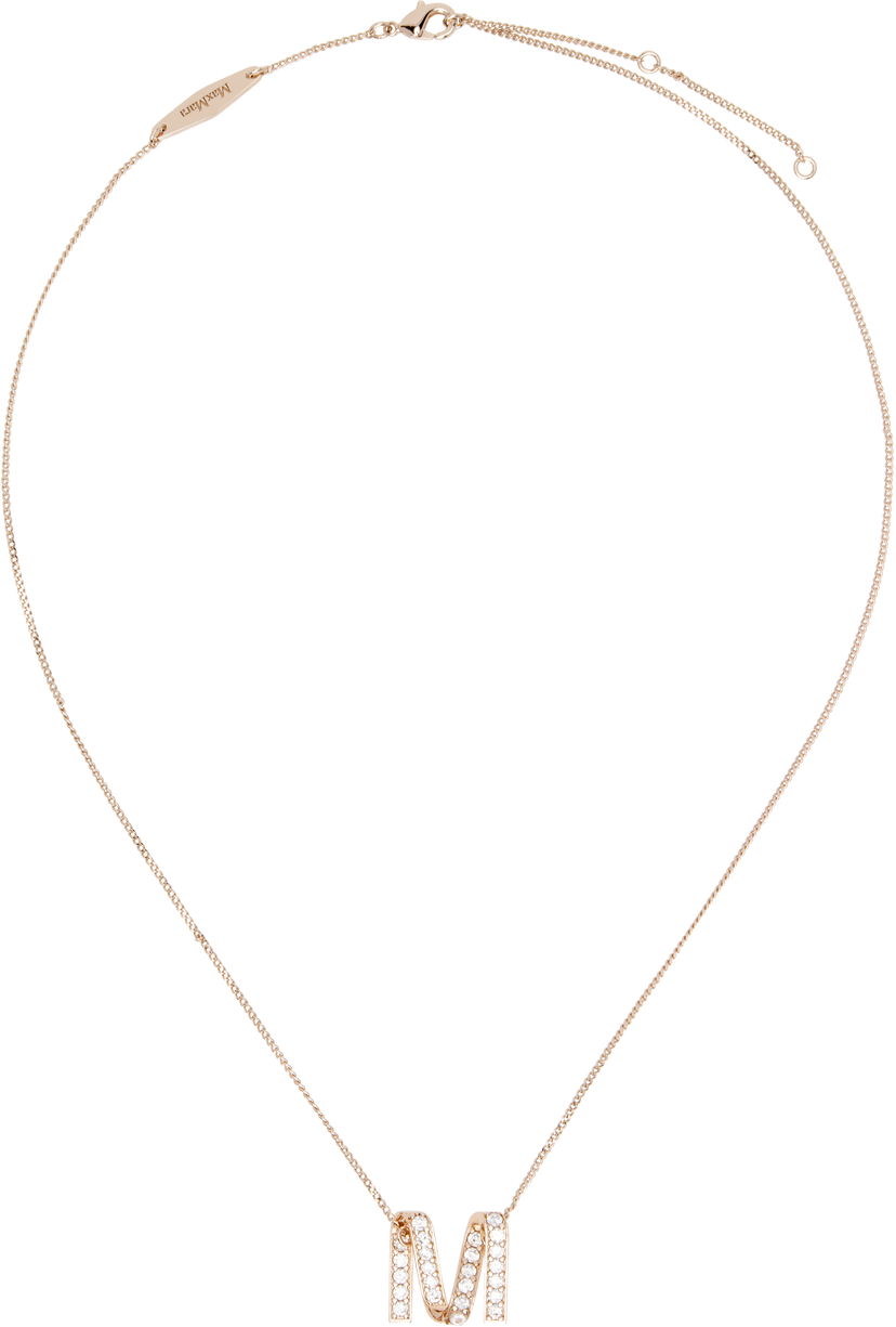 Кольє Max Mara Max Mara Crystal 'M' Pendant Necklace Металік | 2524756101600