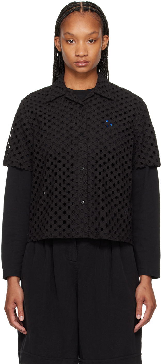 Сорочка YMC YMC Vegas Eyelet Cropped Shirt чорний | Q2WAD