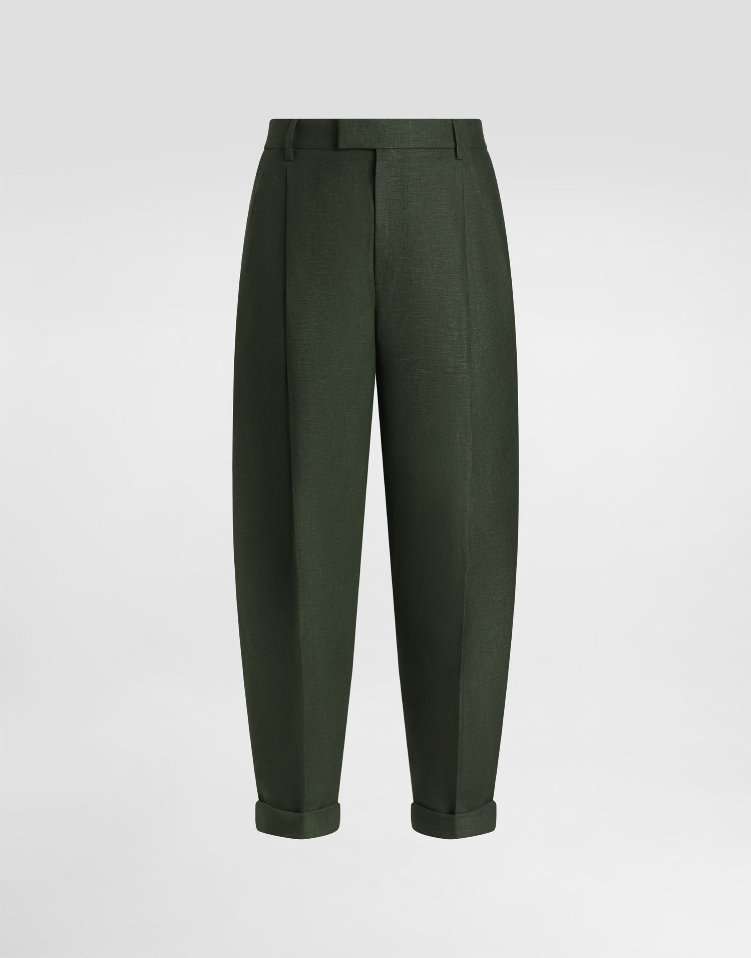 Штани Dolce & Gabbana Dolce & Gabbana Linen Turned-Up Cuffs Pants Зелений | GP114TFU4MCV0304, 0