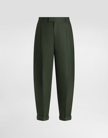 Штани Dolce & Gabbana Dolce & Gabbana Linen Turned-Up Cuffs Pants Зелений | GP114TFU4MCV0304, 0