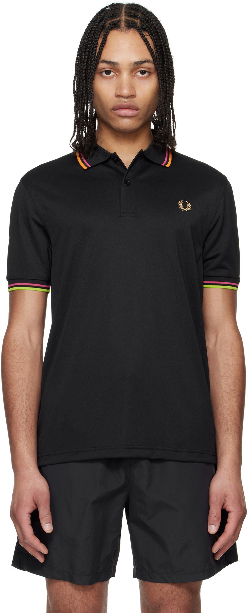 Сорочка поло Fred Perry Fred Perry On Court Twin Tipped Polo чорний | M9839