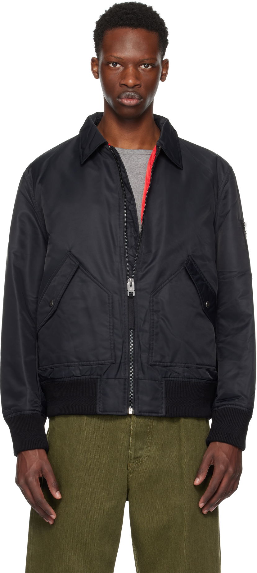 Куртка бомбер BOSS HUGO Recycled Nylon Bomber Jacket чорний | 50541604