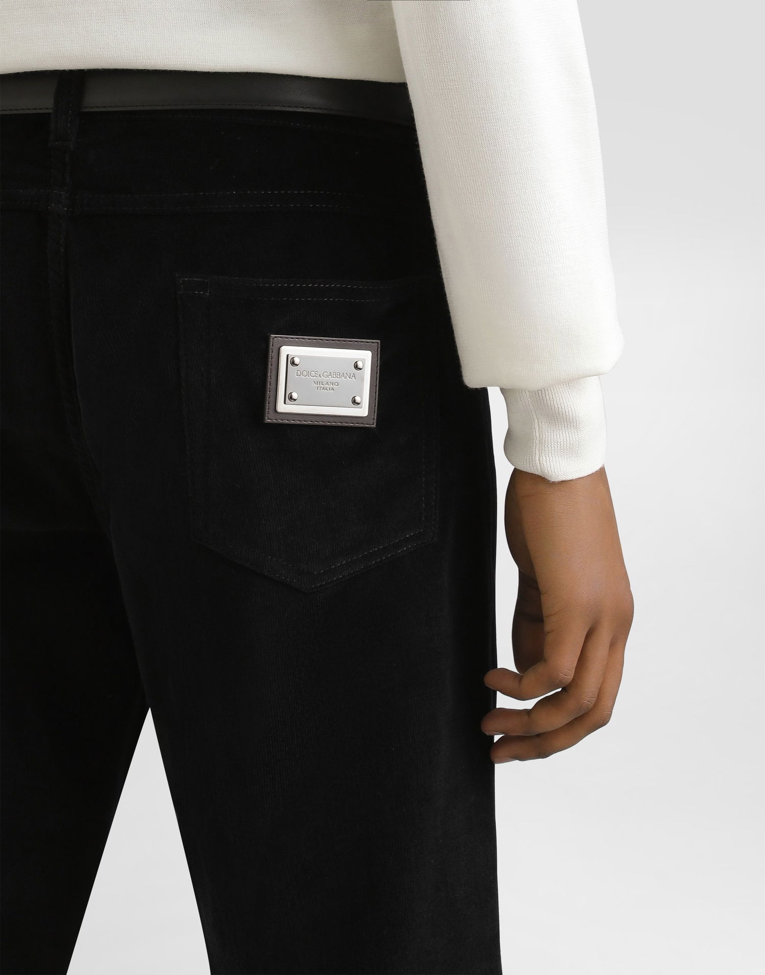 Штани Dolce & Gabbana Dolce & Gabbana Cotton And Cashmere Regular Trousers чорний | GYJCCTGJ589N0000, 1