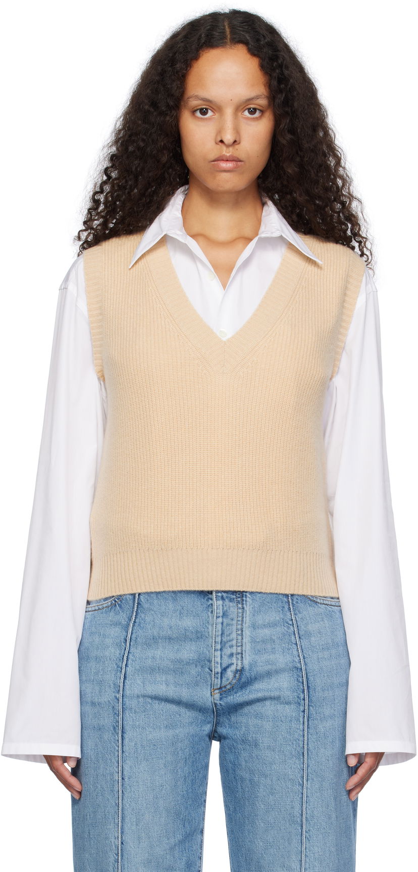 Cветр Max Mara Weekend Knit Vest бежевий | 2425356032600 MM02263