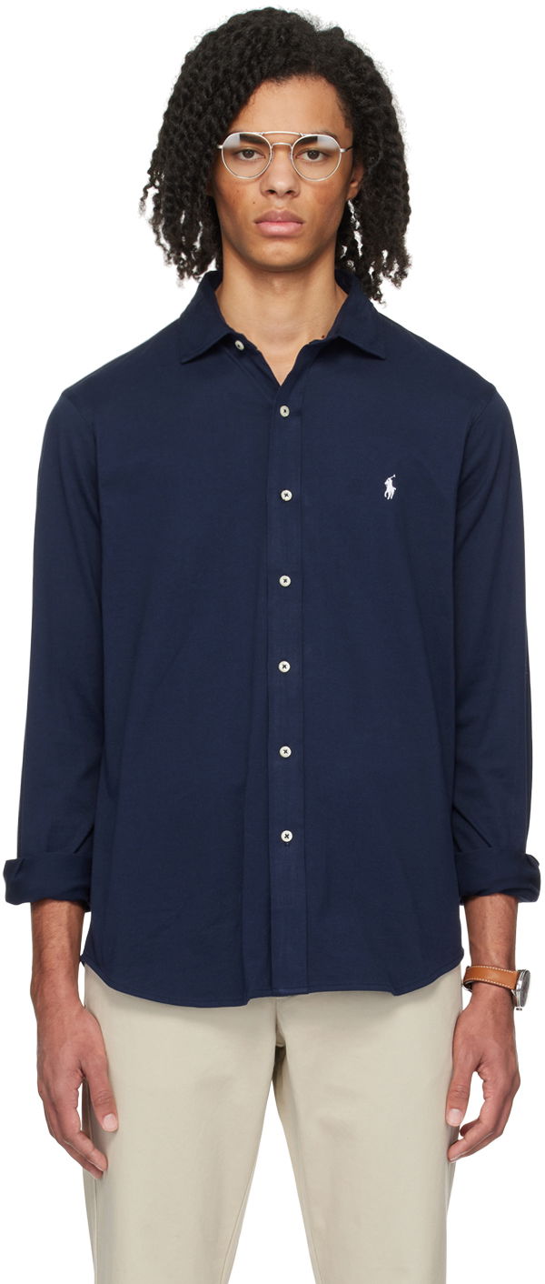 Сорочка Polo by Ralph Lauren Embroidered Shirt темно-синій | 710899386003