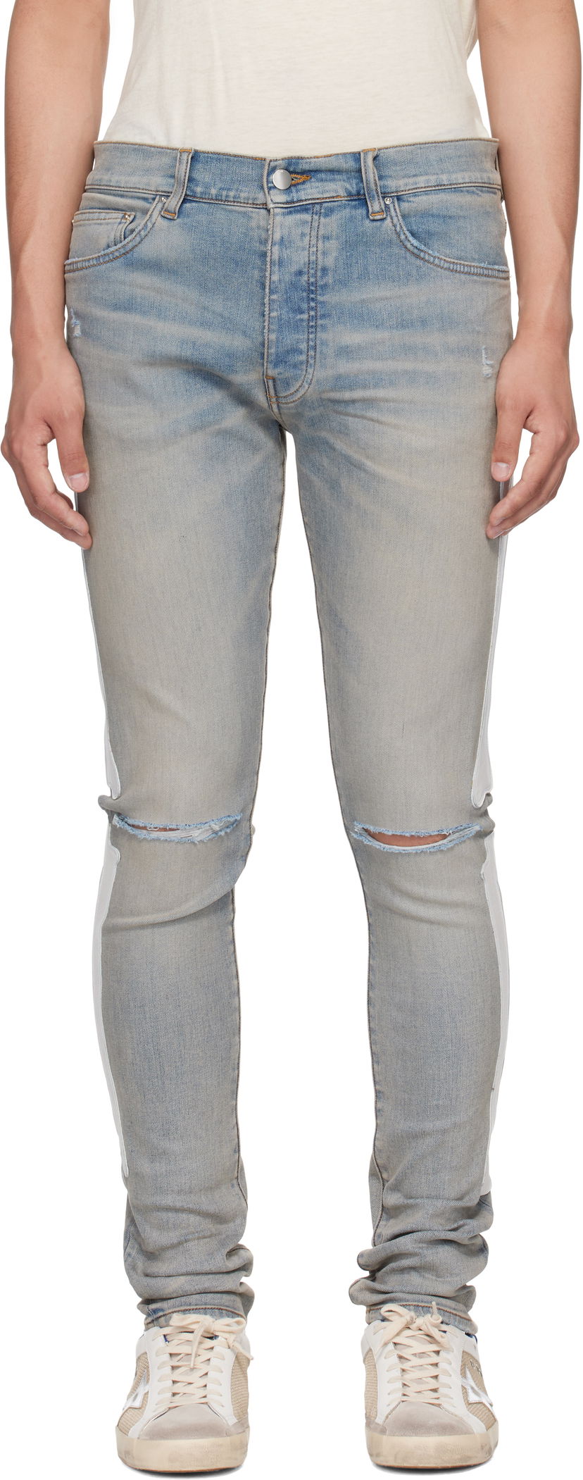 Джинси AMIRI AMIRI Bones Slash Jeans Синій | AMDNSY1157