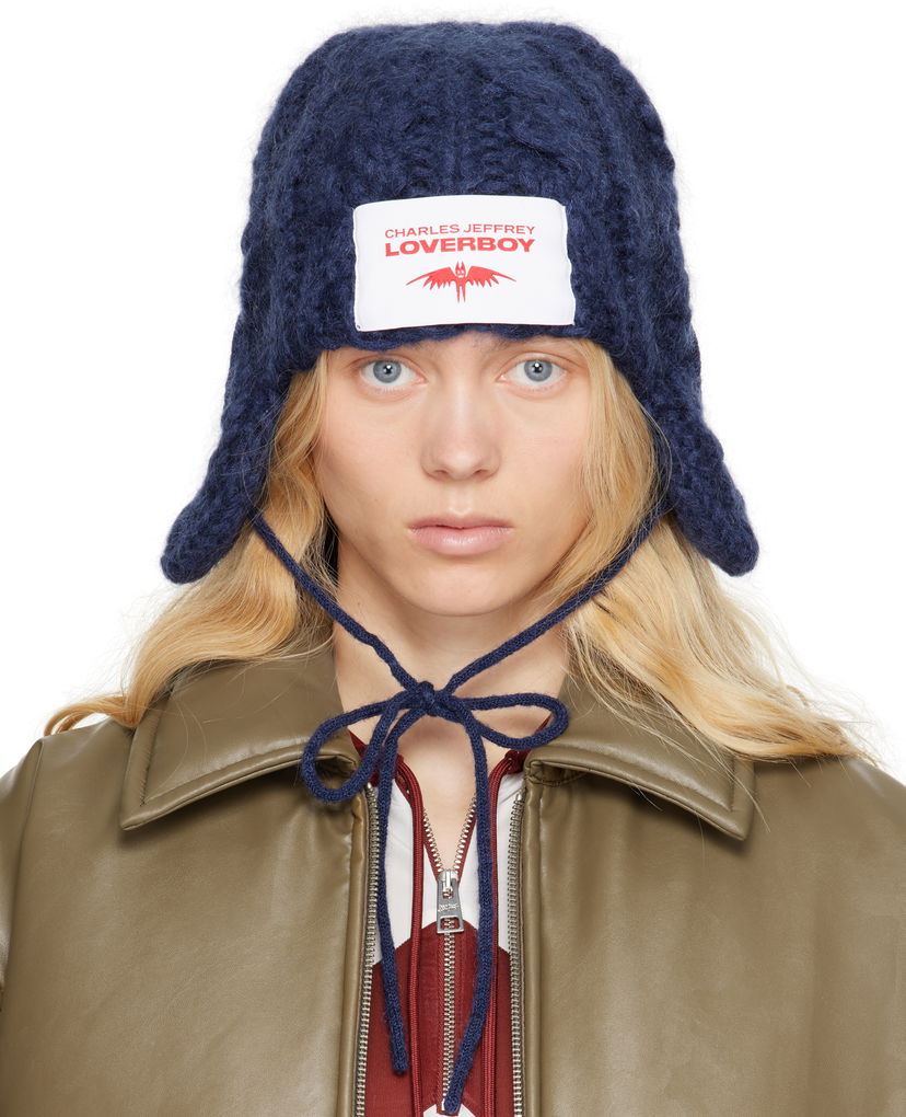 Шапка Charles Jeffrey Loverboy Charles Jeffrey LOVERBOY Chunky Aviator Beanie темно-синій | 54130202