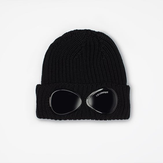 Шапка C.P. Company Merino Wool Goggle Beanie чорний | 15CMAC122A-999, 0