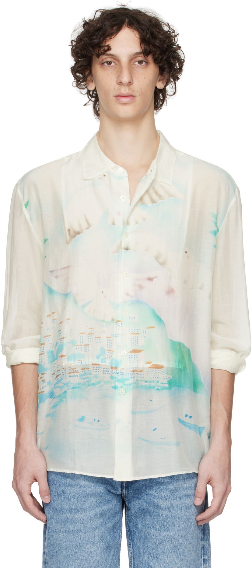 Сорочка OUR LEGACY Our Legacy Adorn Print Shirt білий | M2252AS