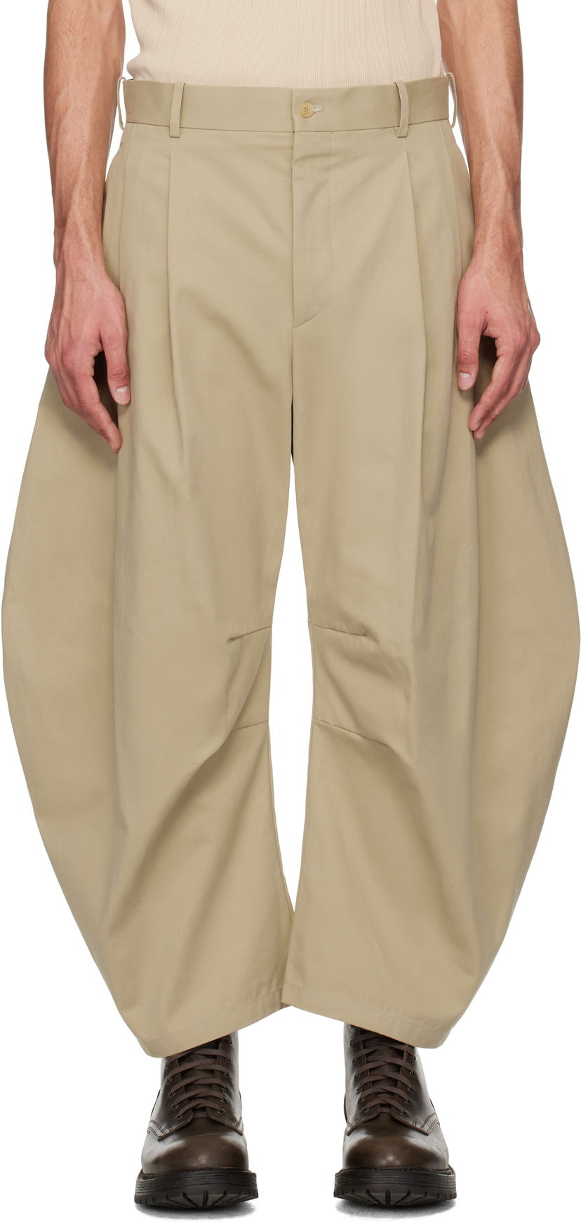 Штани HED MAYNER Hed Mayner Curved Trousers бежевий | HMMA30020A-HA155