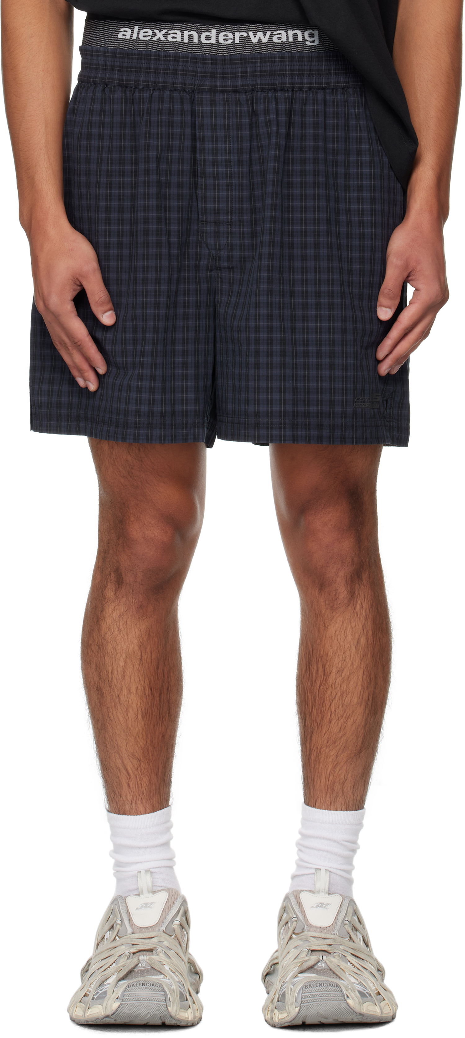 Шорти Alexander Wang Alexander Wang Graphic Shorts темно-синій | 6WC3254099, 0
