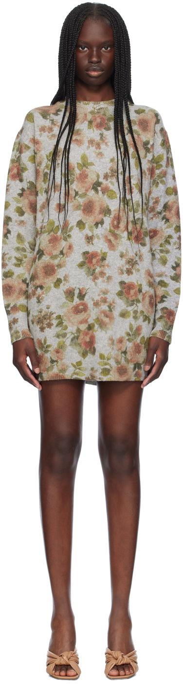 плаття Blumarine Blumarine Floral Print Minidress Сірий | A444A236A