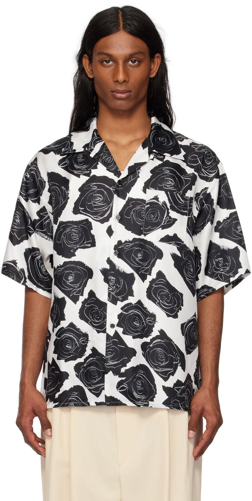 Сорочка Marni Marni Cybele Print Silk Bowling Shirt білий | CUMU0213A5 UTSG32