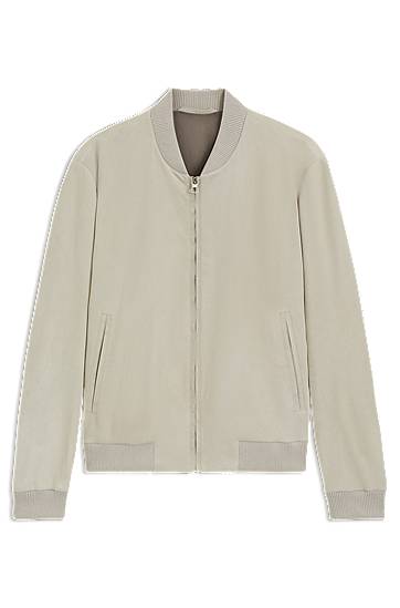 Куртка бомбер BOSS BECKHAM x BOSS Suede Bomber Jacket бежевий | 50549074