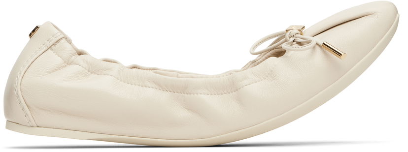 Догляд за взуттям FERRAGAMO Salvatore Ferragamo Elasticated Ballerina Flats бежевий | 779657