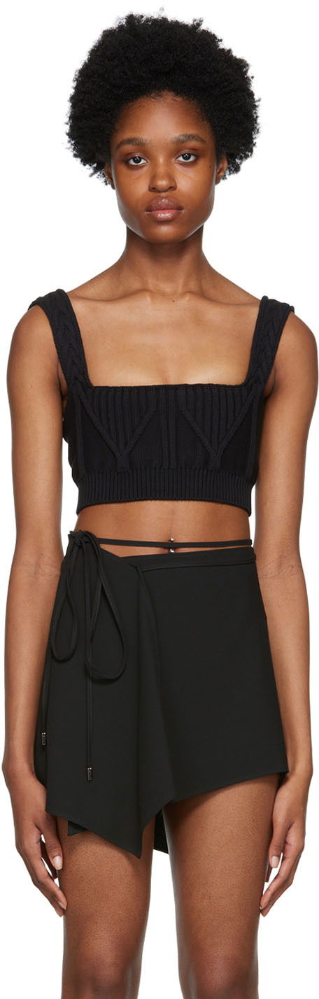 Cветр The Attico Attico Miles Knit Cropped Camisole чорний | 228WCT152 KC056