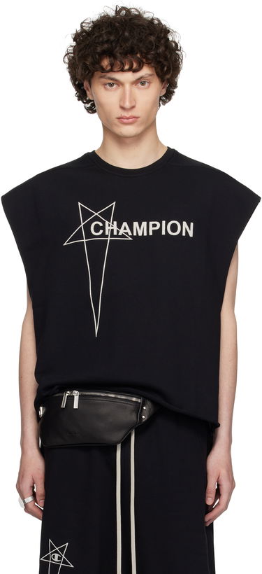 Безрукавка Rick Owens Rick Owens Champion Edition Micro Tatlin Sleeveless T-Shirt чорний | CM01E1666 CHFE FELPA, 0