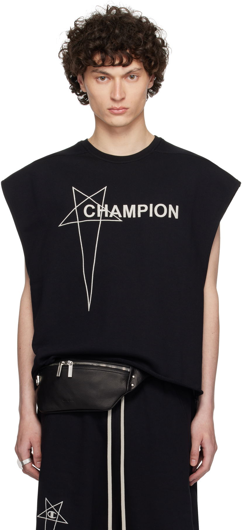 Безрукавка Rick Owens Rick Owens Champion Edition Micro Tatlin Sleeveless T-Shirt чорний | CM01E1666 CHFE FELPA