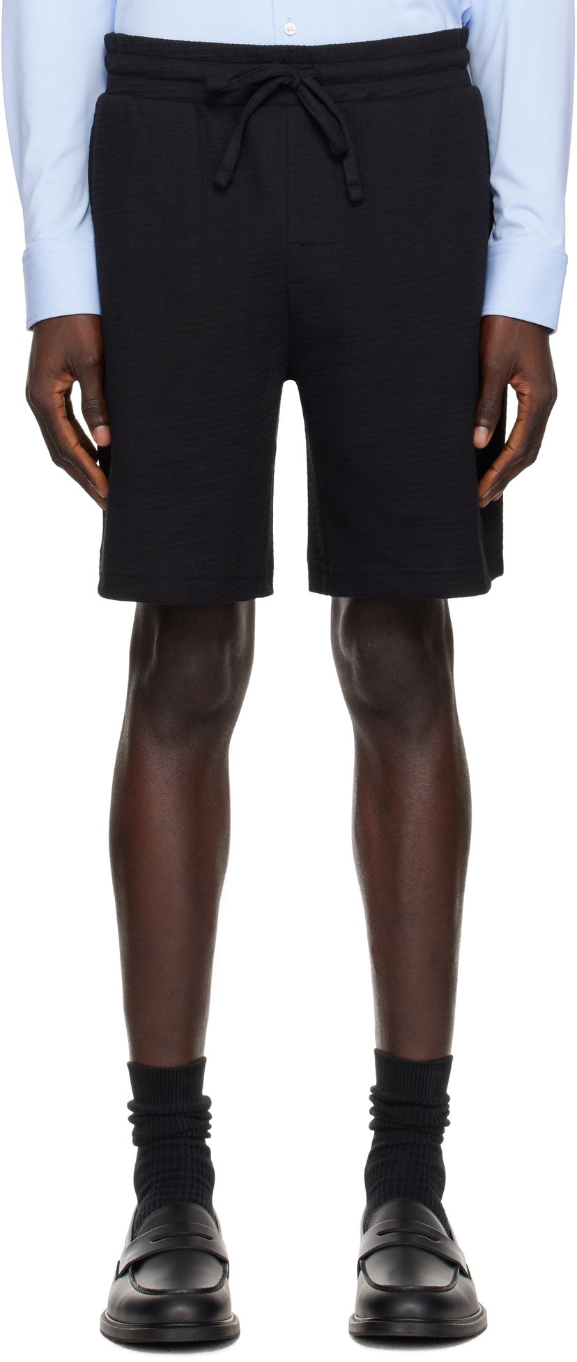 Шорти BOSS Cotton-Blend Shorts чорний | 50532023