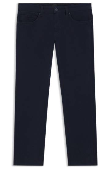 Штани BOSS Delaware Slim-Fit Stretch-Cotton Twill Trousers темно-синій | 50543883
