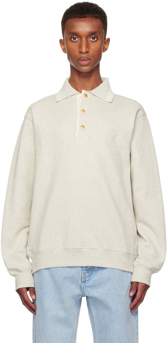 Cветр Drôle de Monsieur Drôle De Monsieur 'Le Polo Drôle' Sweatshirt Сірий | PERM-PL132-CO127-GY