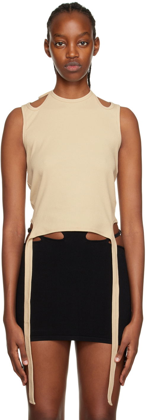 Безрукавка Dion Lee Halter Neck Tie Tank Top бежевий | C3029R22