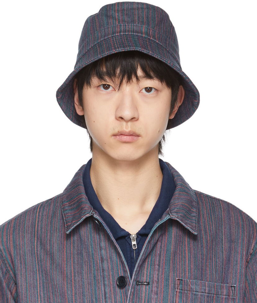 Капелюх YMC YMC Upcycled Stripe Denim Bucket Hat Різнокольоровий | PHSAF