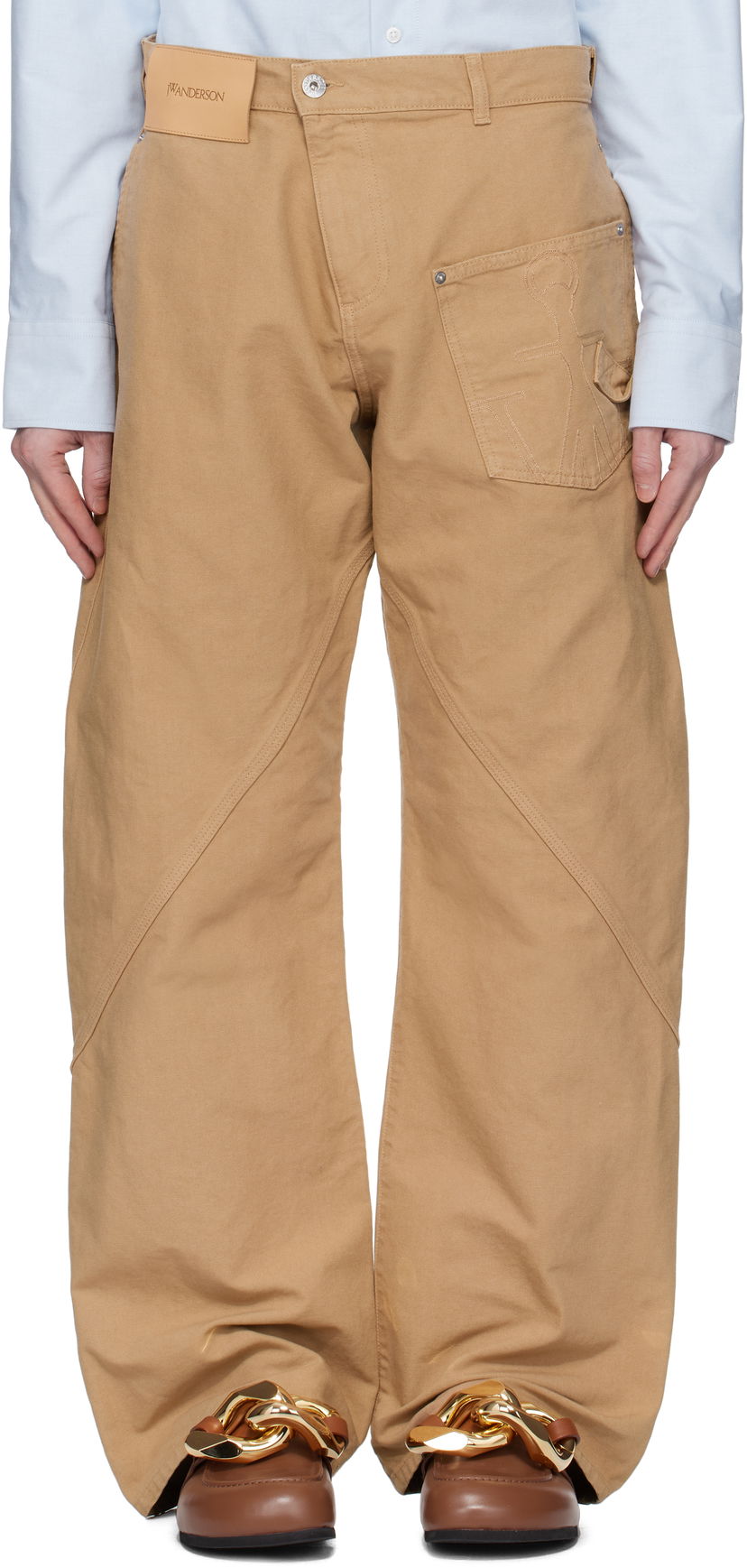 Штани JW Anderson JW Anderson Twisted Workwear Trousers бежевий | TR0405-PG1744
