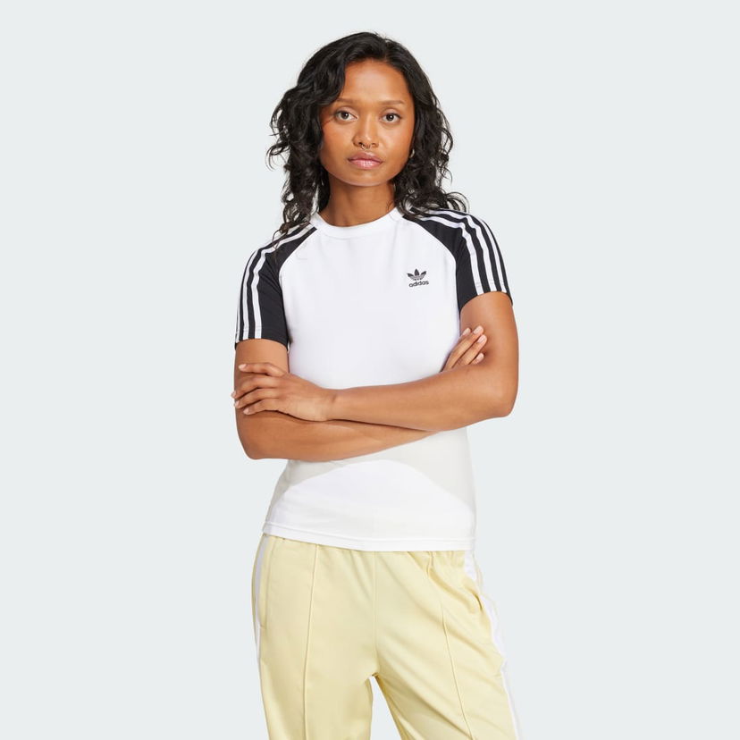 Футболка adidas Performance 3-Stripes Raglan Slim T-Shirt білий | JD0834