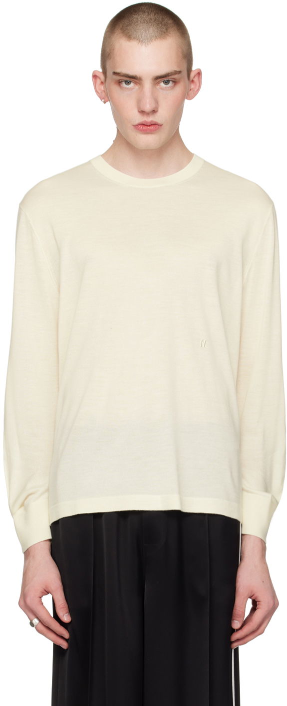 Cветр Helmut Lang Curved Sleeve Sweater бежевий | O01HM703