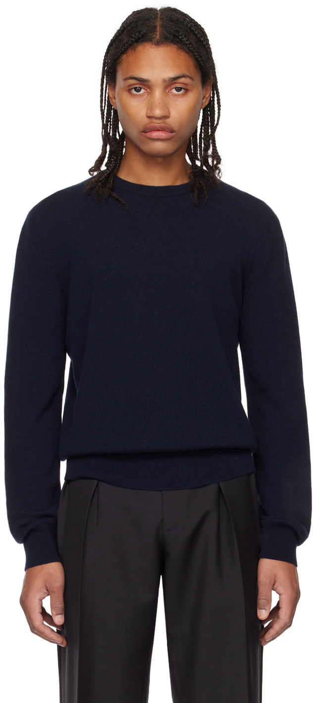 Cветр The Row Benji Navy Crewneck Sweater темно-синій | 51-F377