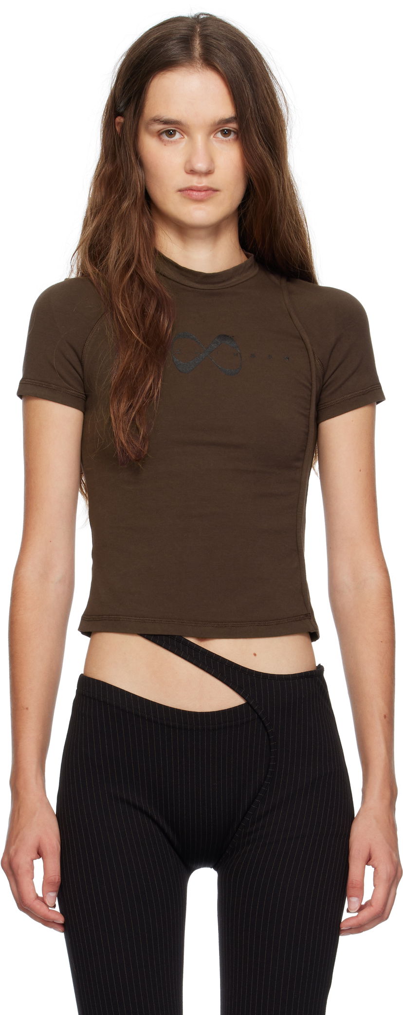 Футболка Ottolinger Ottolinger Deconstructed T-Shirt Коричневий | 115-102015-02