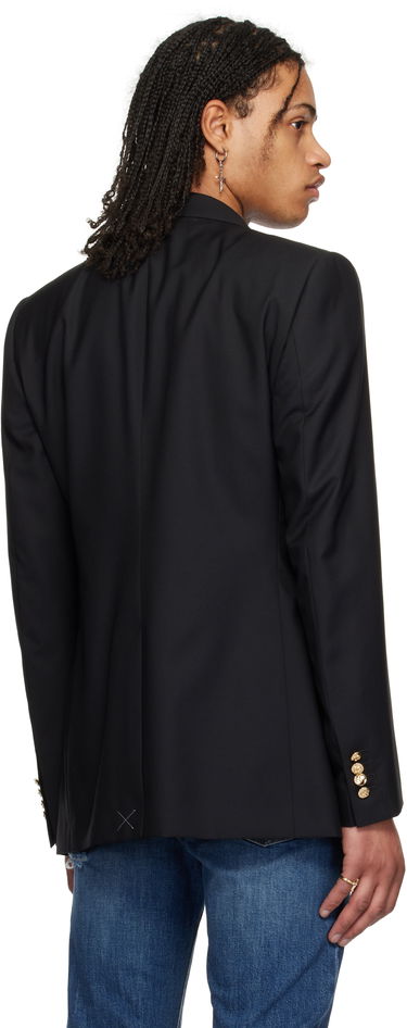 Куртка Dolce & Gabbana Dolce&Gabbana Single-Breasted Wool & Silk Blazer with Patch чорний | G2LK0ZFU3H1, 2