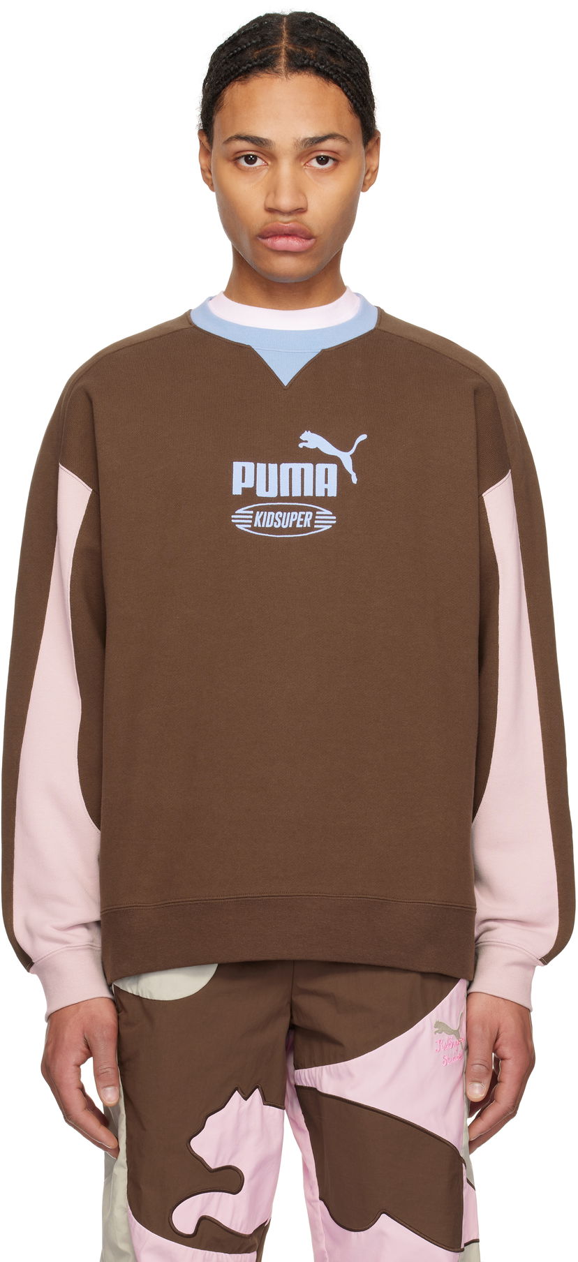 Cветр KidSuper KidSuper Studios King Crew Sweatshirt Коричневий | 62670065
