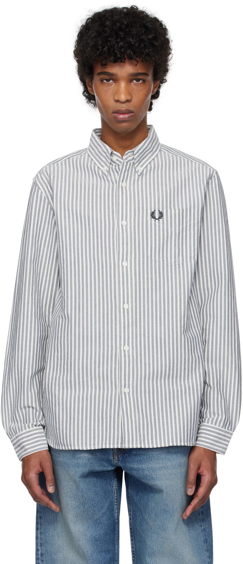 Сорочка Fred Perry Fred Perry Striped Oxford Shirt білий | M6574