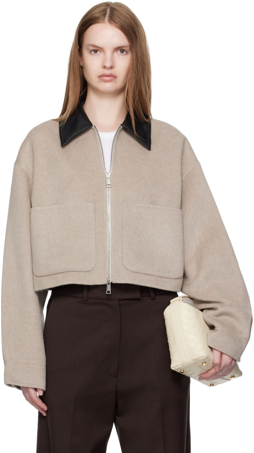 Куртка Nanushka Nanushka Phebe Cropped Jacket бежевий | NW25PFJK12392