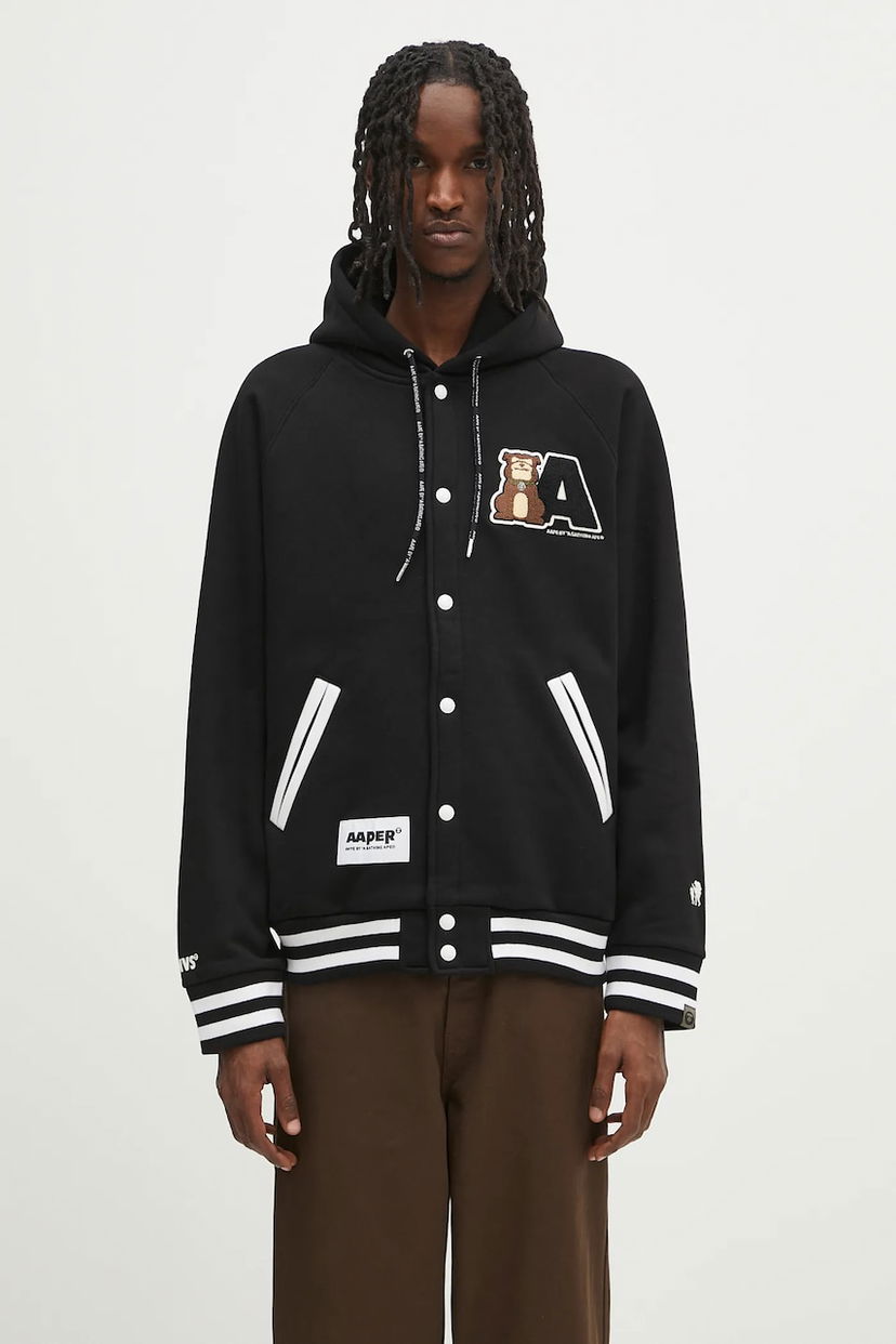Куртка бомбер AAPE by A Bathing Ape AAPE Aaper Hoodie чорний | AAPSWMB382XXN