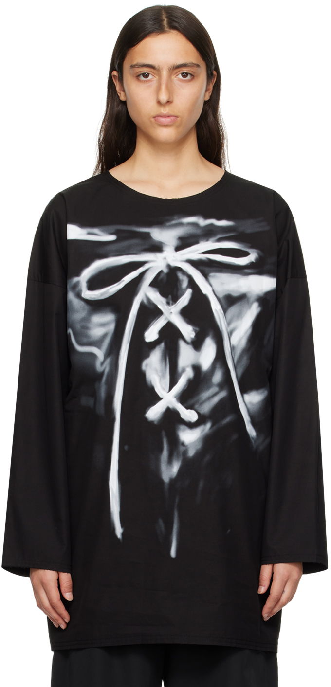 Футболка We11done Long Sleeve Graphic T-Shirt чорний | WD-SH3-23-184-U-BK