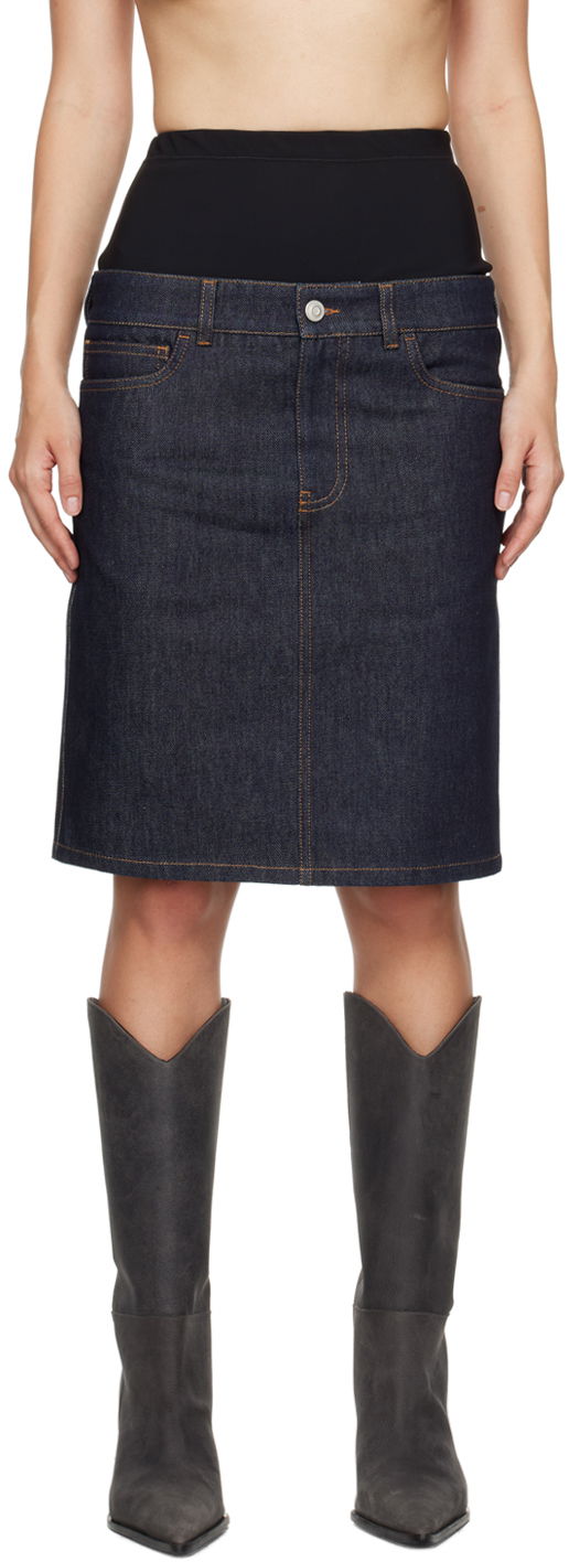 Спідниця Coperni Coperni Hybrid Denim Midi Skirt Синій | COPJ62F2011