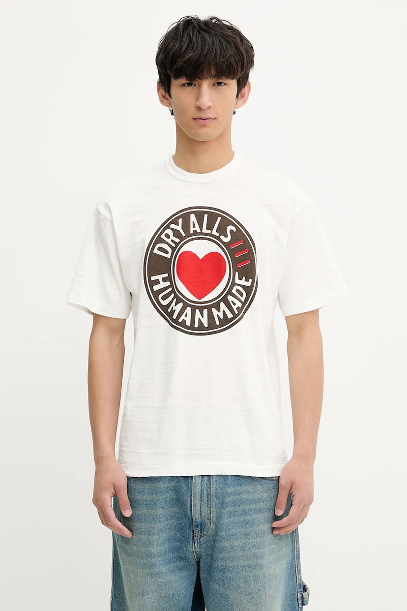 Футболка Human Made Human Made DRY ALLS Heart T-Shirt білий | HM29TE003