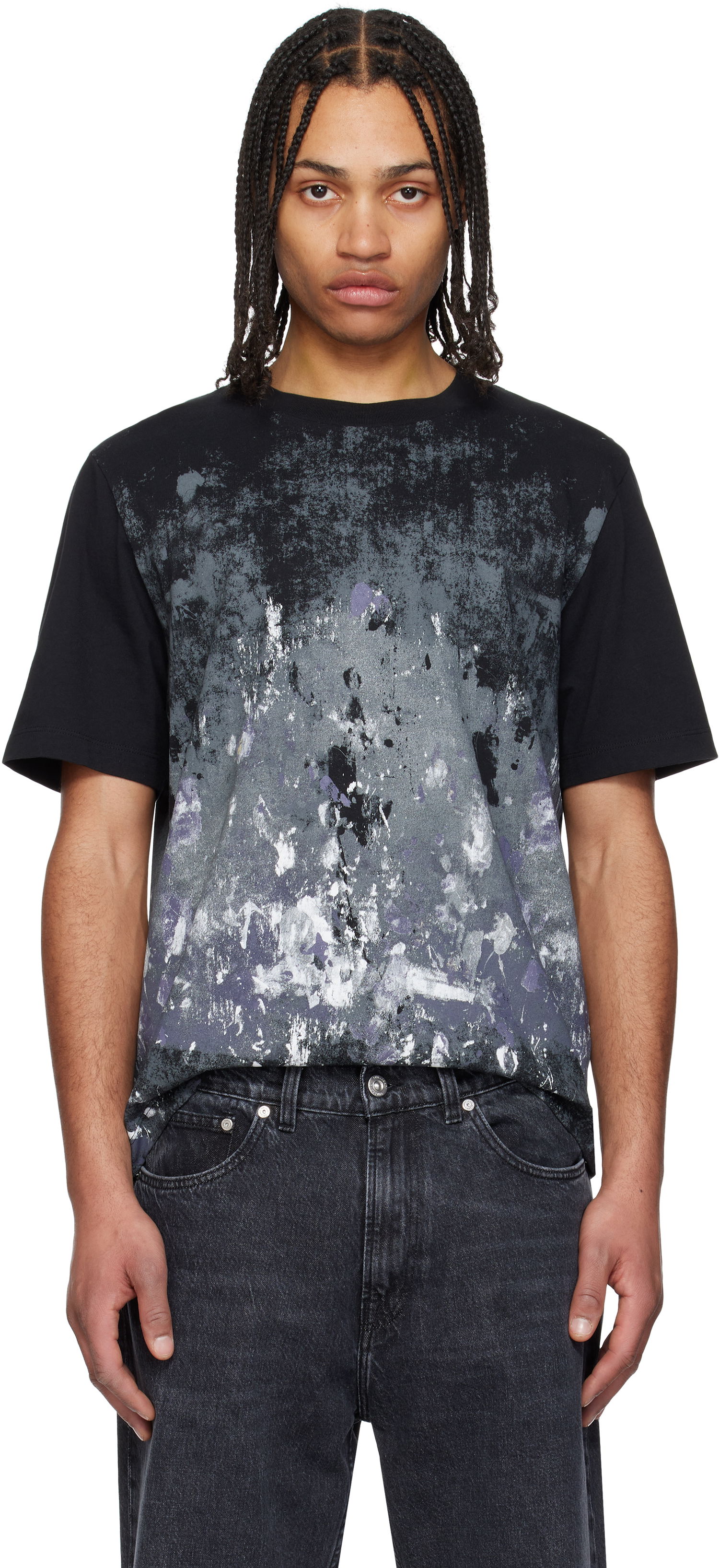 Футболка rag & bone Rag & Bone Splatter Print T-Shirt чорний | MBC25ST033KJ33, 0