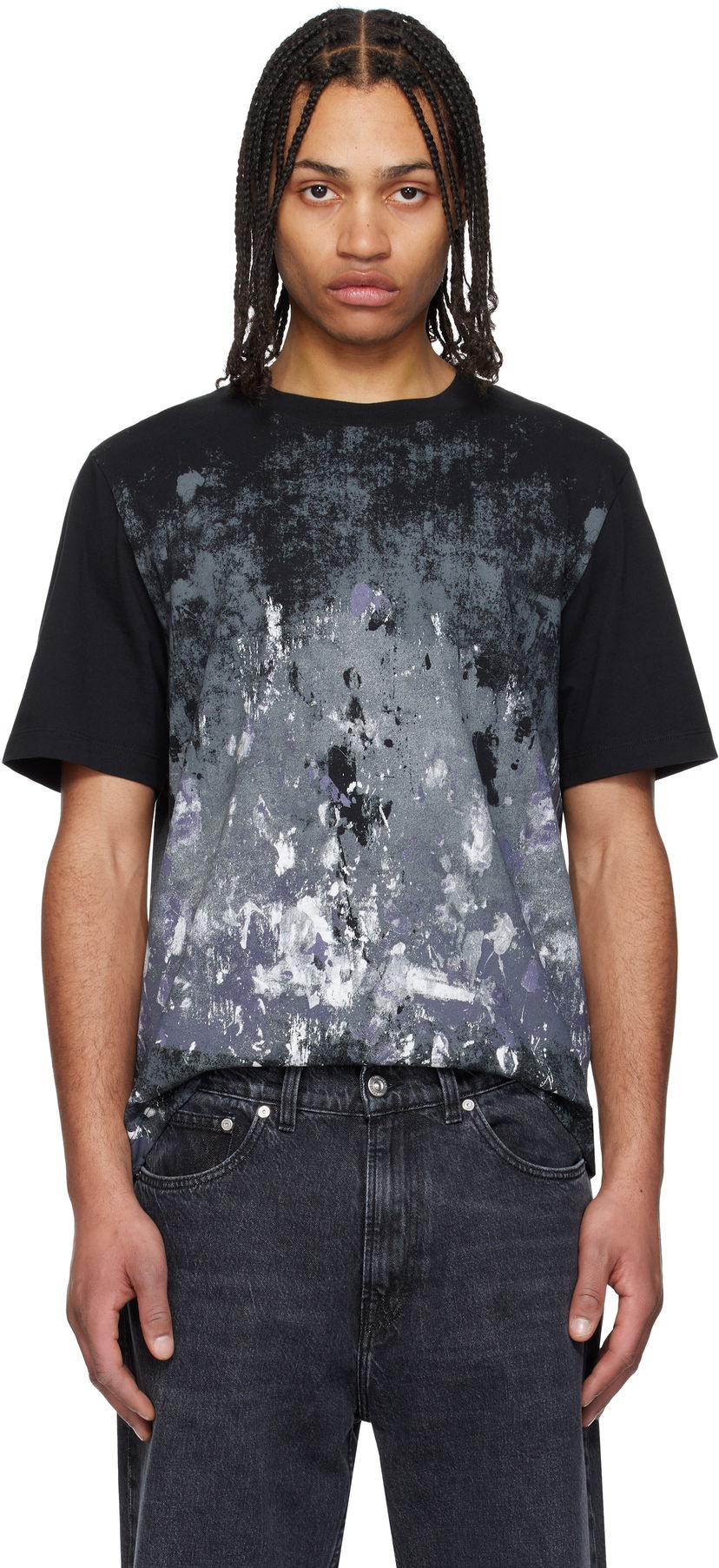 Футболка rag & bone Rag & Bone Splatter Print T-Shirt чорний | MBC25ST033KJ33