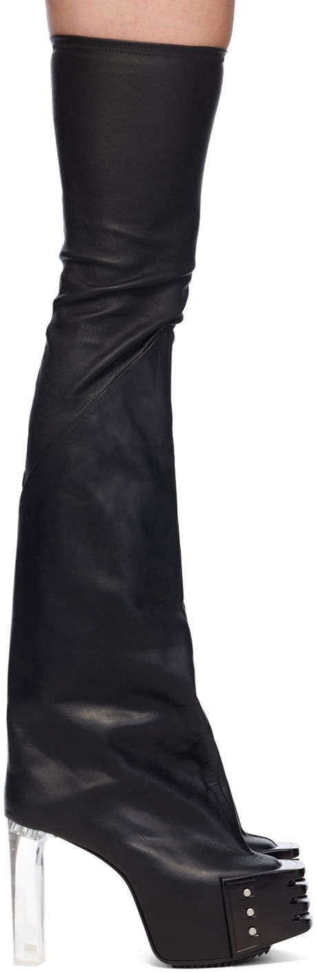 Шкарпетки Rick Owens Rick Owens Porterville Flared Kiss 65 Tall Boots чорний | RP02D3827 LSGEG0