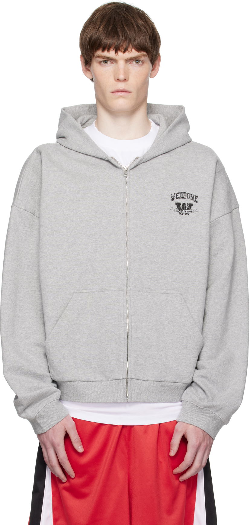 Світшоти We11done We11done College Zip-Up Hoodie Сірий | WD-TJ2-25-846-U-MG