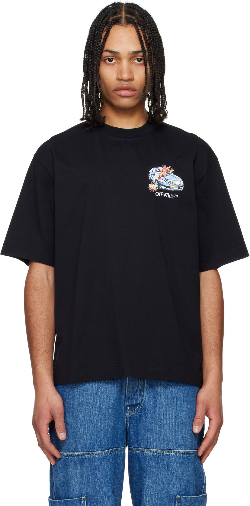 Футболка Off-White Off-White Fresco Angel Graphic T-Shirt чорний | OMAA120S25JER0031001