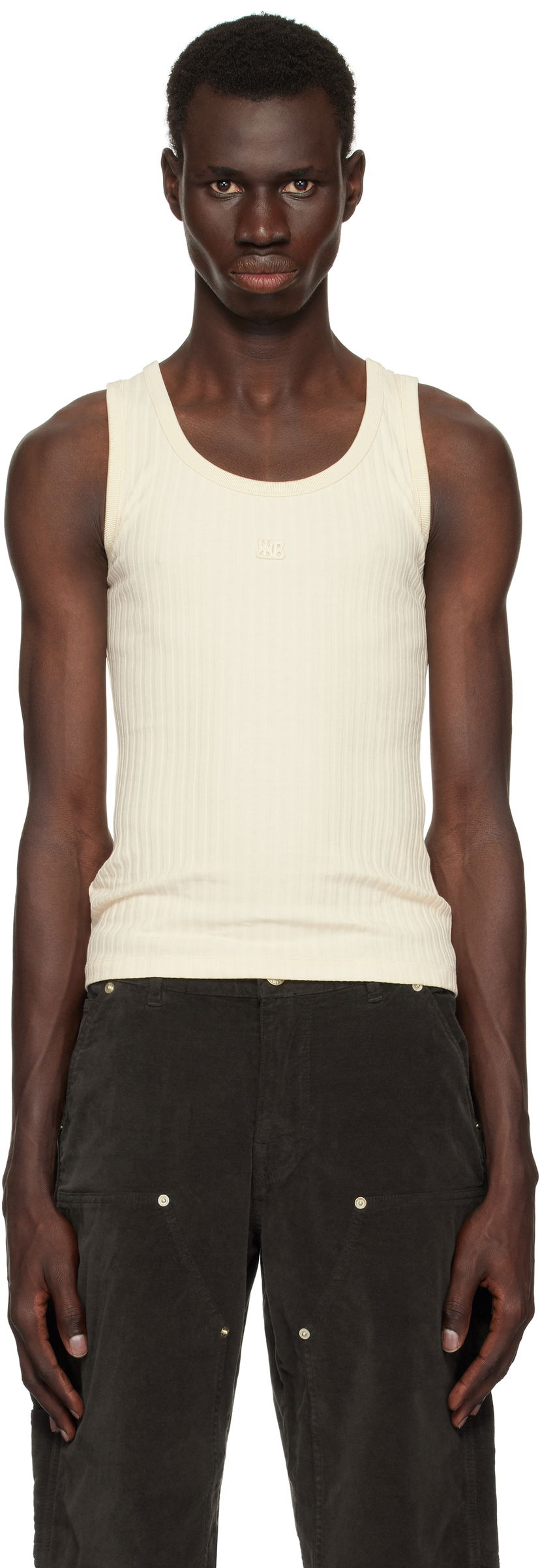 Безрукавка Wales Bonner Wales Bonner Groove Tank Top бежевий | WS25JE42-JE23-099 RIB JERSEY