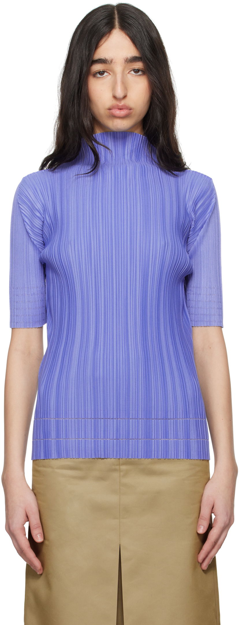 Cветр Pleats Please Issey Miyake Pleats Please Issey Miyake Soft Pleats Turtleneck Top Фіолетовий | PP56JK933